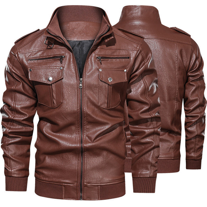 Men's Multifunctional Biker Jacket Made Of Synthetic Leather Lisslune