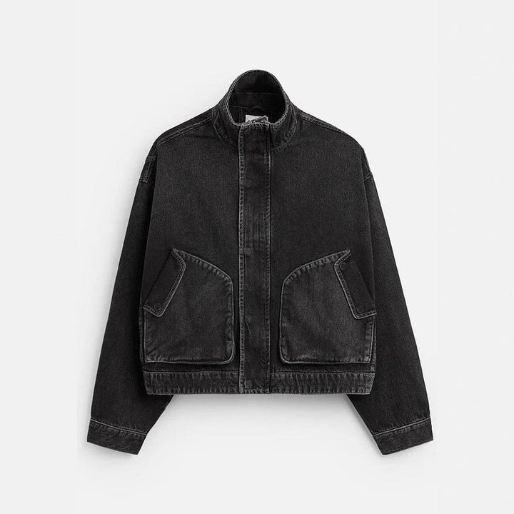 Men's Denim Bomber Jacket Lisslune