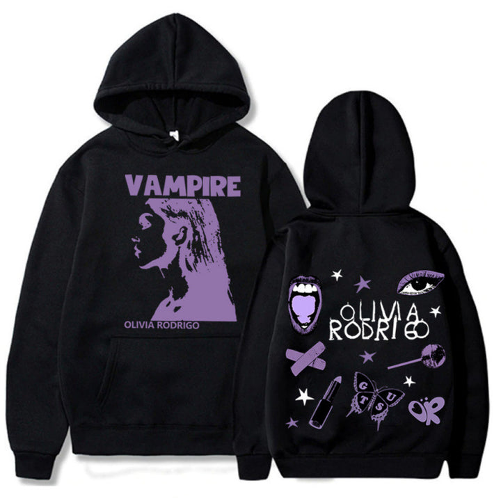 Women's hoodie with artistic vampire print and oversized fit Lisslune