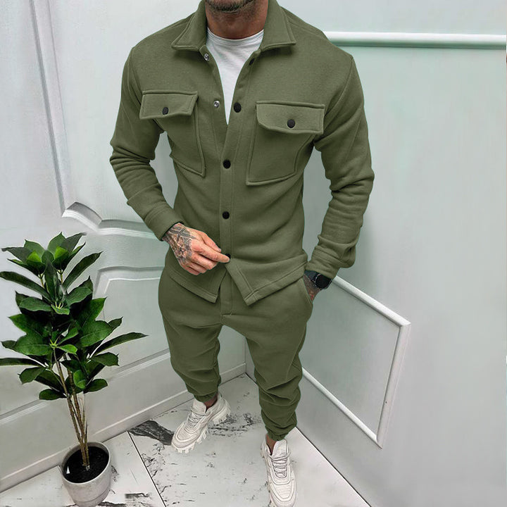Men's casual sweat jacket with functional pockets and modern collar Lisslune