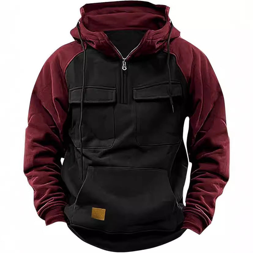 Men's Sporty Cotton Hoodie with Hood and Practical Pockets Lisslune