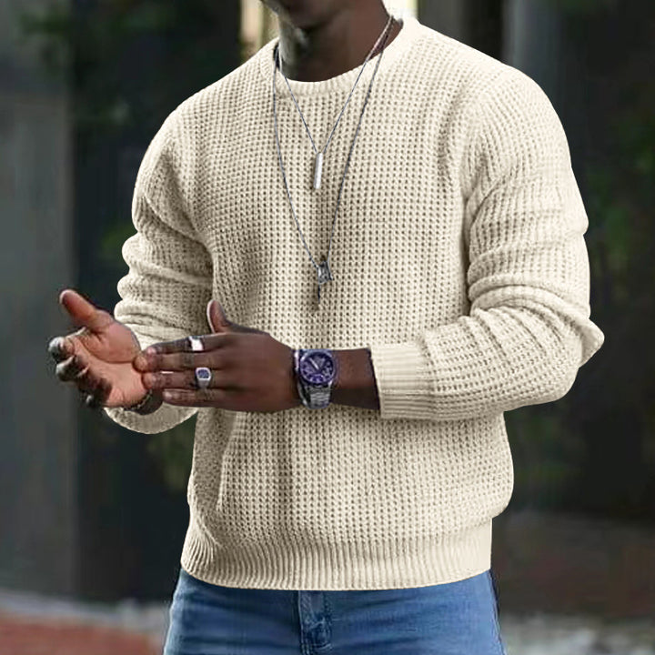 Men's casual knit sweater with loose fit and breathable structure Lisslune
