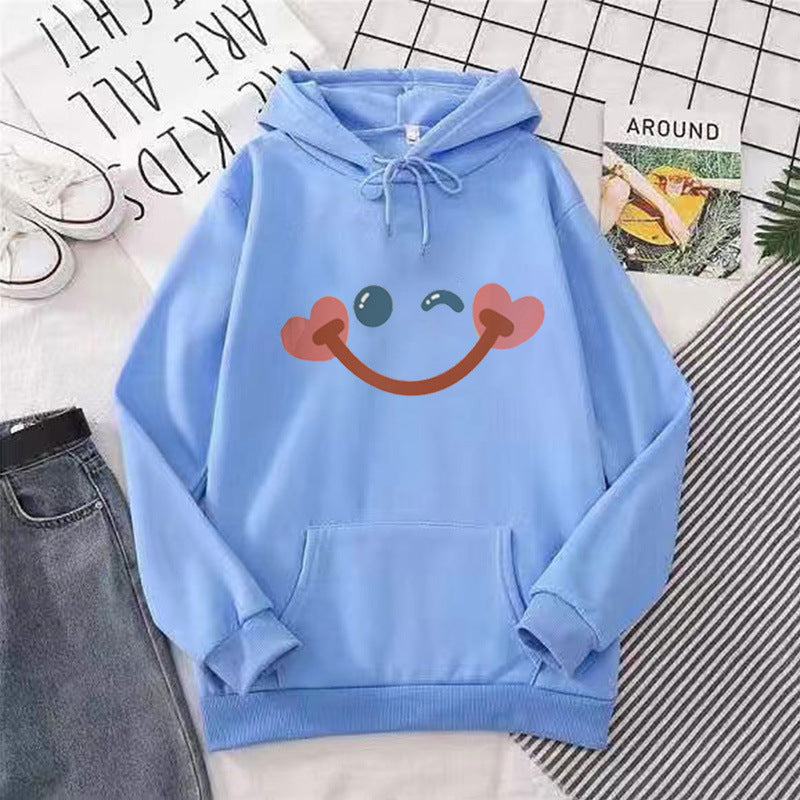 Women's hoodie with cheerful smiley design Lisslune