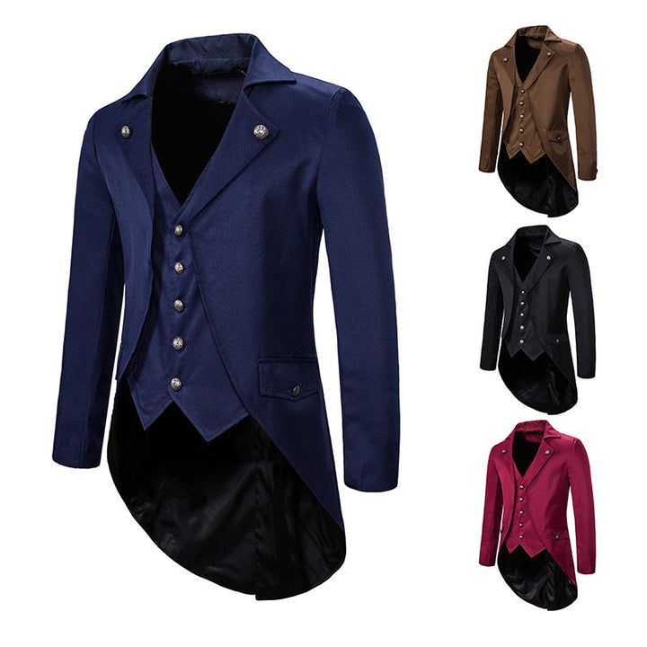 Men's elegant blazer with asymmetrical cut and floral design Lisslune