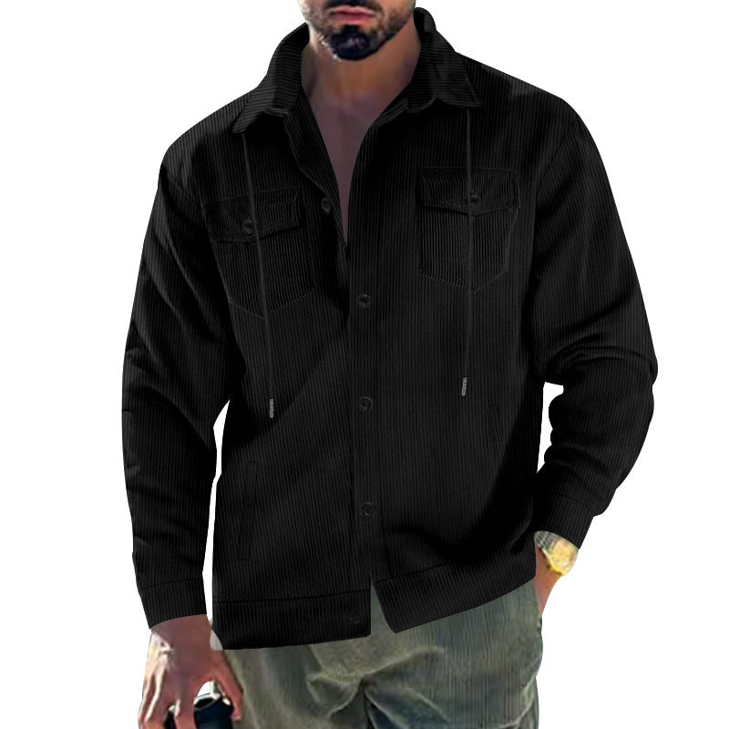 Men's Cord Jacket with Practical Pockets and Classic Cut Lisslune