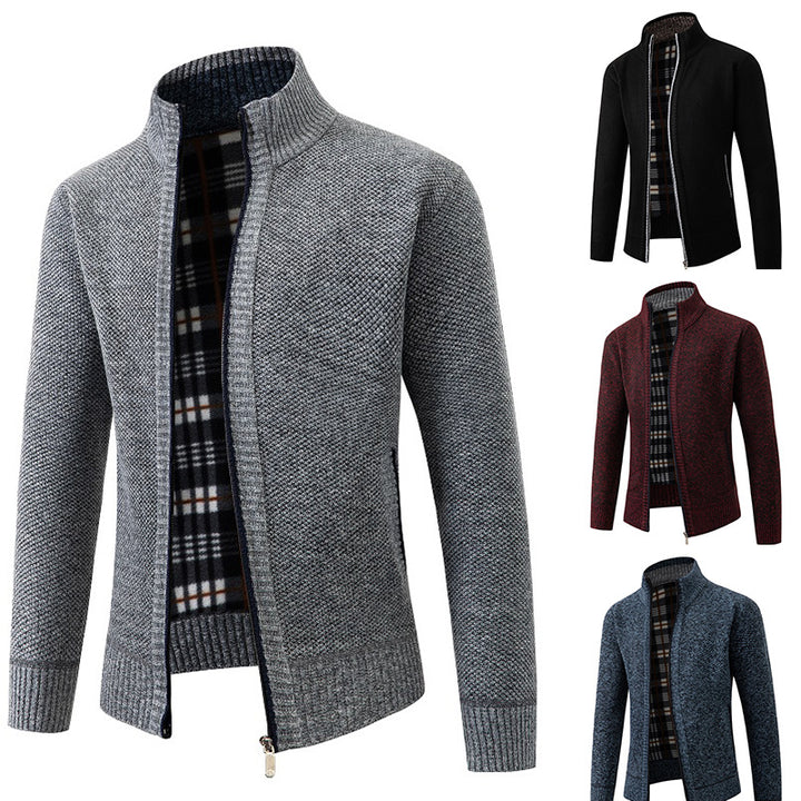Men's cardigan with textured design and high collar Lisslune