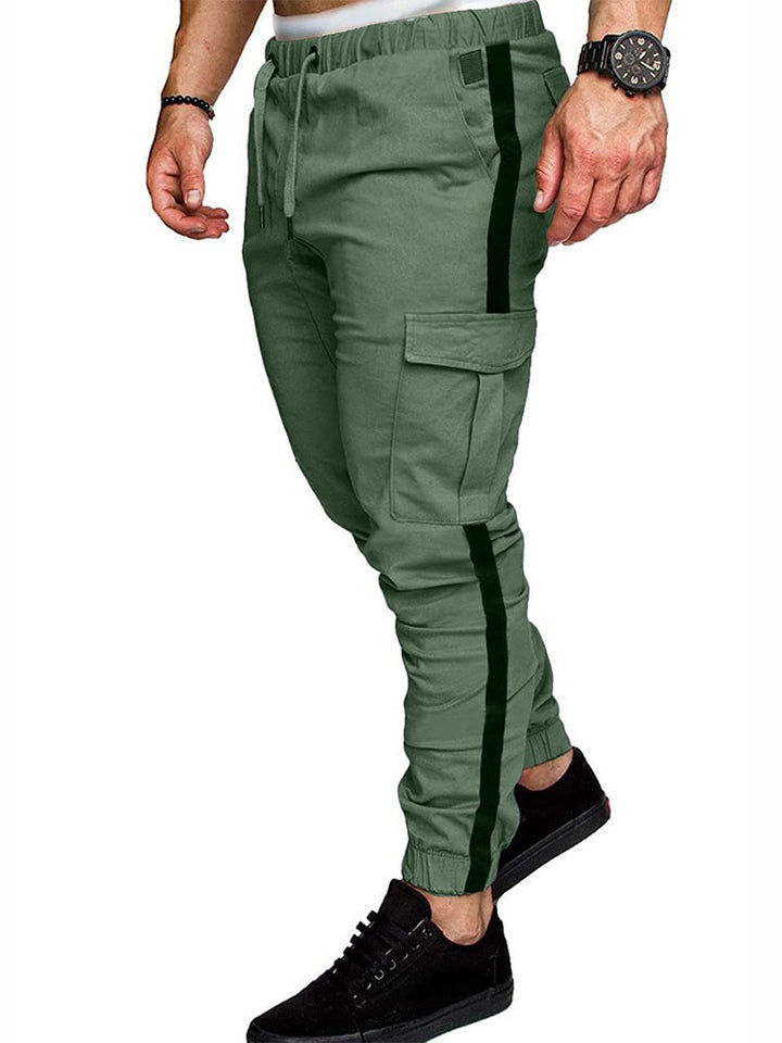 Men's cargo pants with elastic waistband and versatile side pockets Lisslune