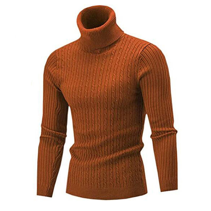 Men's Cozy Cable Knit Turtleneck Sweater Lisslune