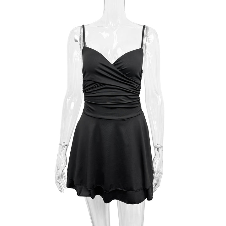 Damen figurbetontes Wickelkleid mit fließendem Rock Lisslune
