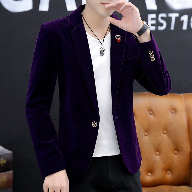 Men's elegant velvet blazer with modern cut Lisslune