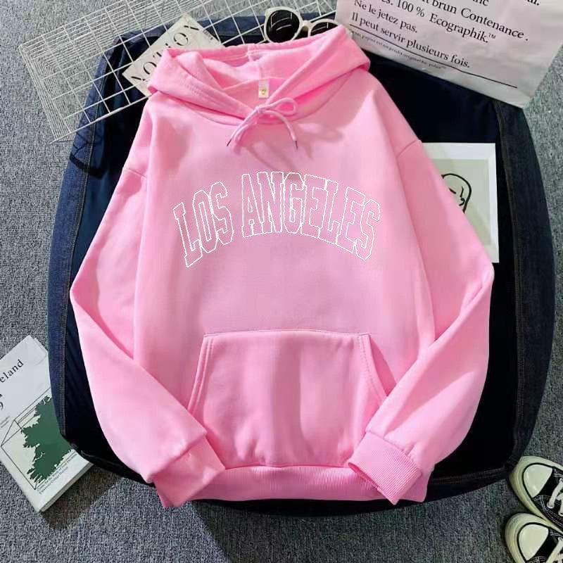 Women's hoodie with creative Los Angeles lettering Lisslune