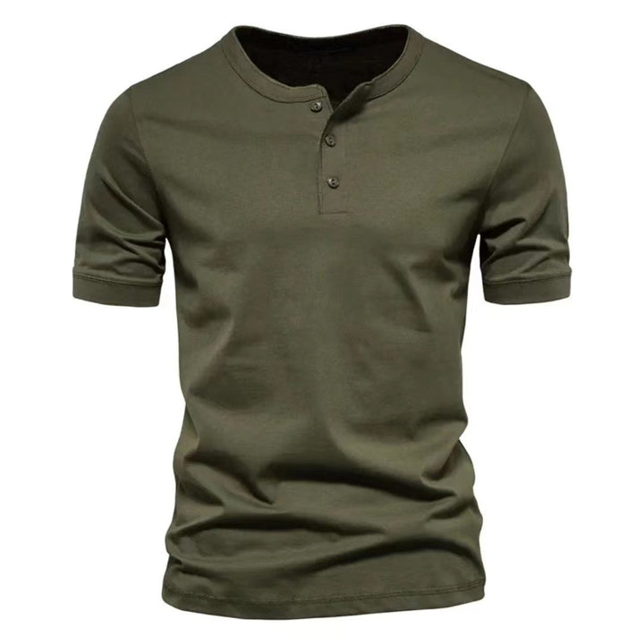 Men's Henley T-Shirt with stylish button closure and soft cotton material Lisslune