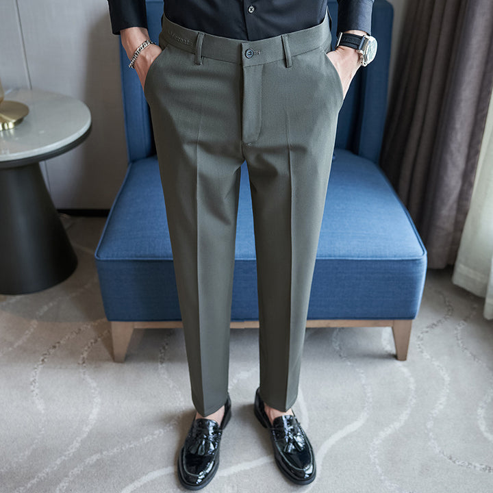 Men's elegant suit trousers with a slim fit and fine stripe pattern Lisslune