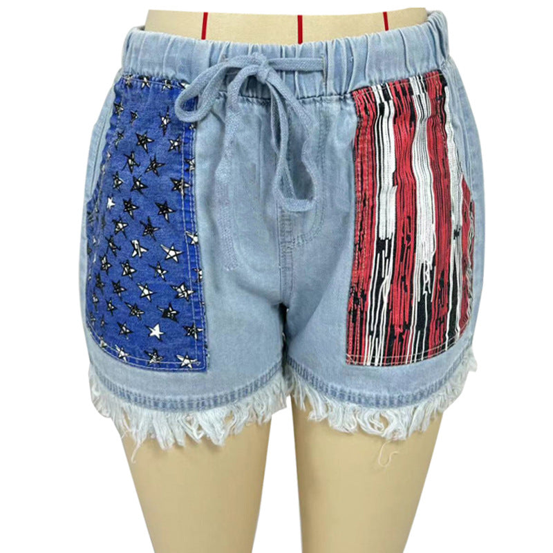 Ladies Denim Shorts with creative pockets Lisslune