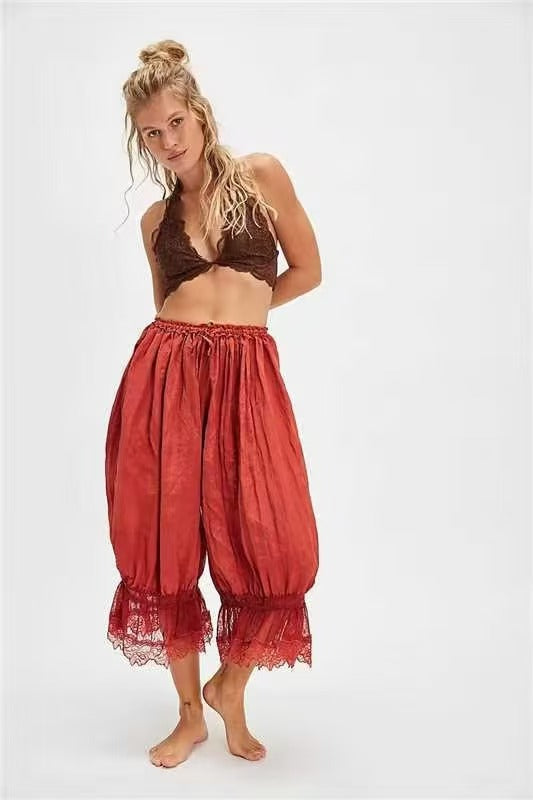 Women's Airy and Elegant Culotte with Lace Trim Lisslune