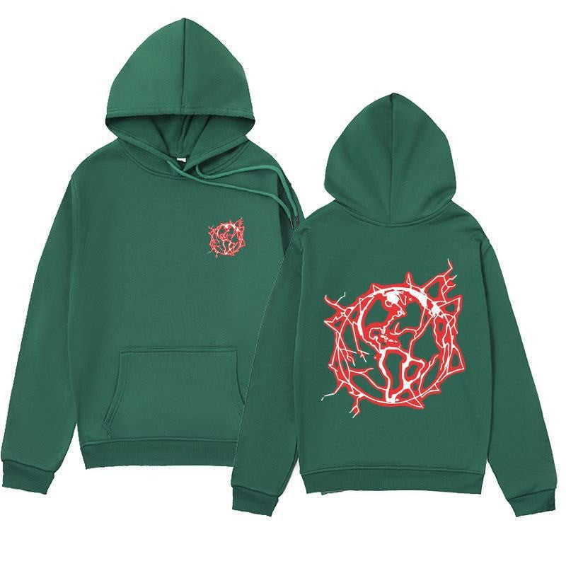 Women's hoodie sweatshirt with artistic graphic print and practical kangaroo pocket Lisslune
