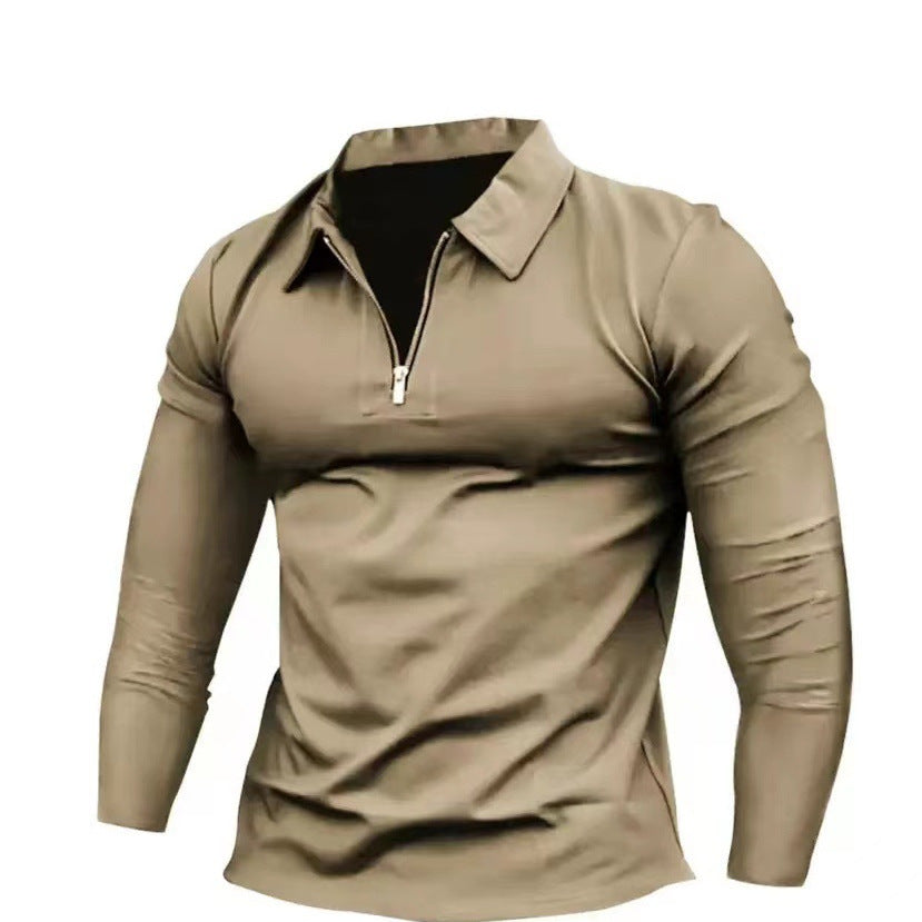 Men's functional shirt with high collar and half zipper Lisslune