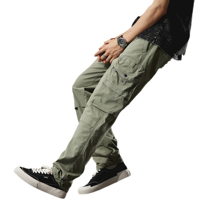 Men's cargo pants with numerous utility pockets and elastic waistband Lisslune