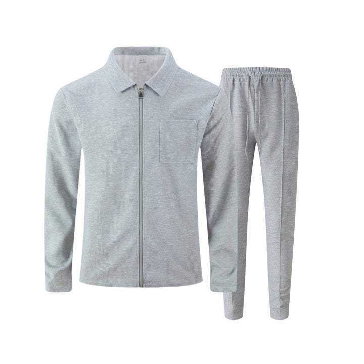Men's sporty leisure set with zipper and practical pockets Lisslune