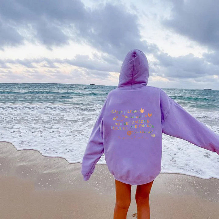 Women's Hooded Sweatshirt with Motivational Print and Comfortable Fit Lisslune