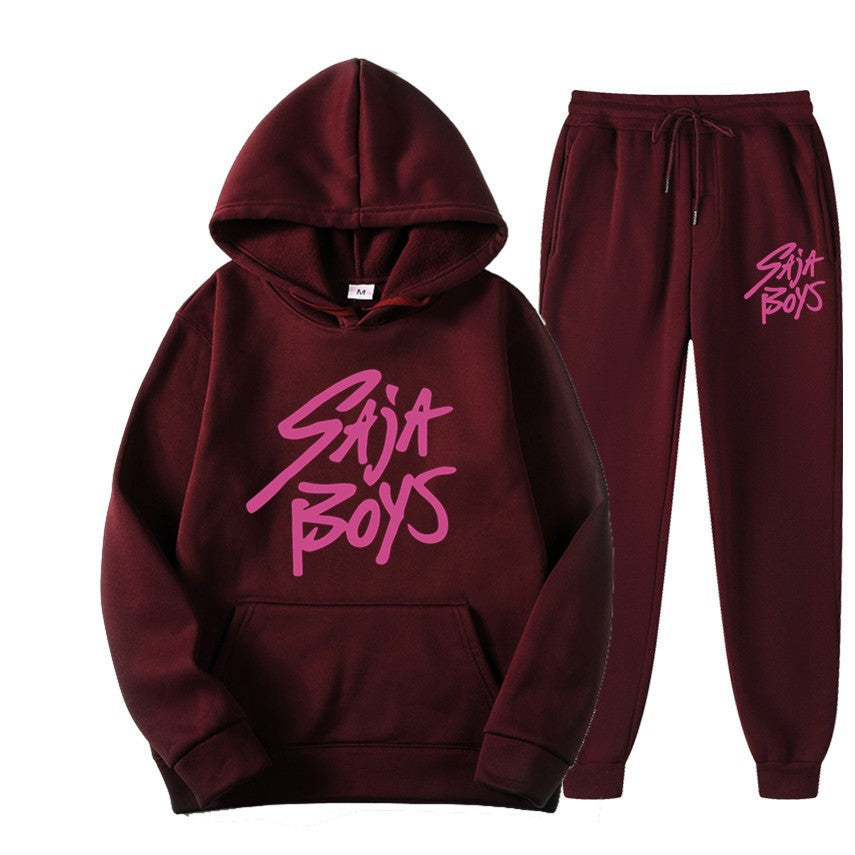 Women's hoodie and jogger set with modern graphic print Lisslune