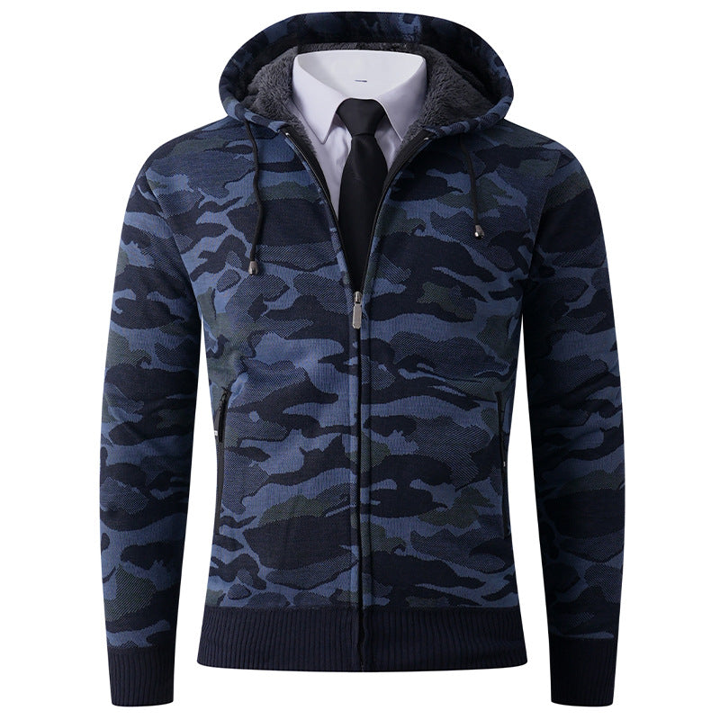 Men's fashionable hoodie jacket with stylish camouflage design Lisslune