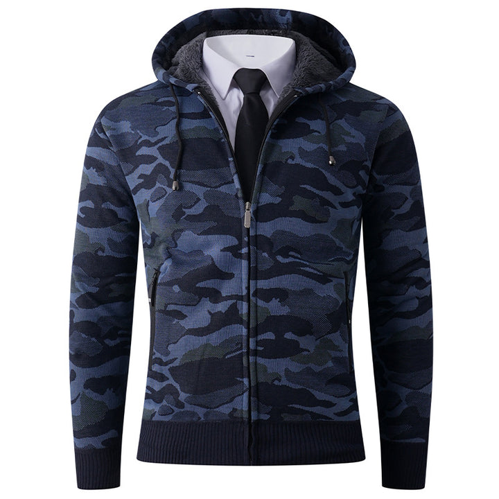 Men's fashionable hoodie jacket with stylish camouflage design Lisslune