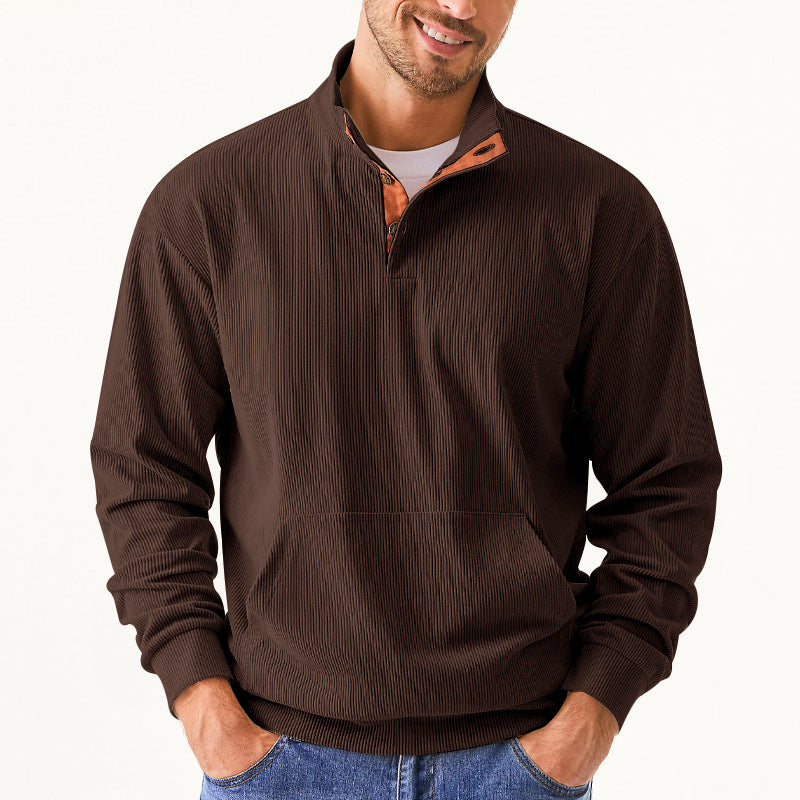 Men's cozy hoodie with fashionable synthetic leather details and high-quality cotton Lisslune