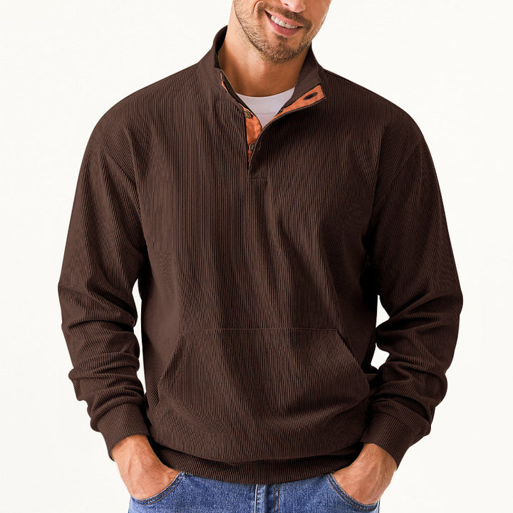 Men's cozy hoodie with fashionable synthetic leather details and high-quality cotton Lisslune