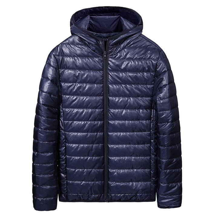 Men's Lightweight Padded Jacket with Hood and Breathable Features Lisslune