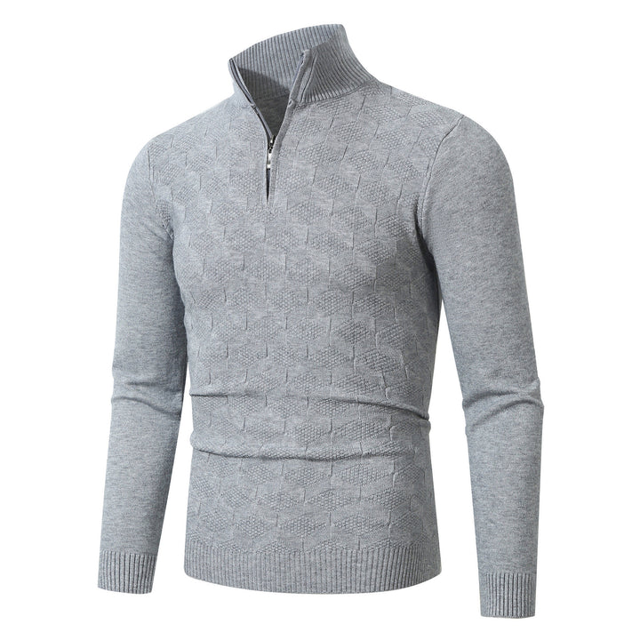 Men's casual sweater with half zipper and textured pattern Lisslune
