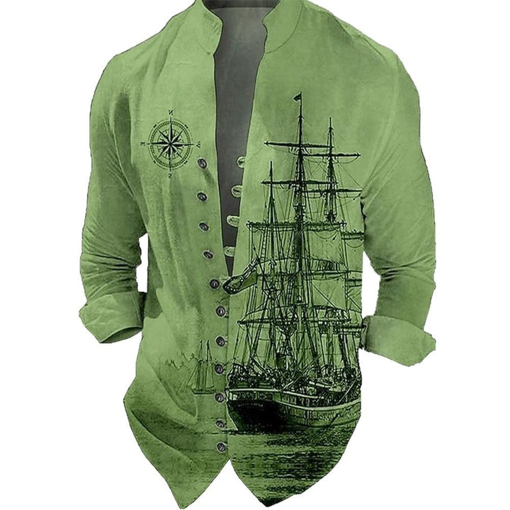 Men's vest with nostalgic maritime ship design Lisslune