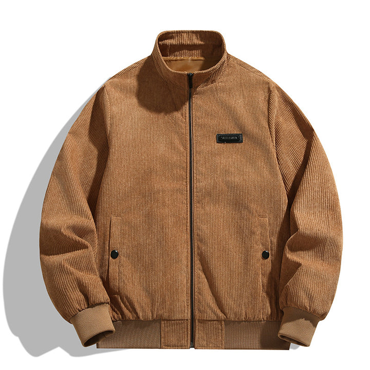 Men's cord jacket with high collar and practical pockets Lisslune