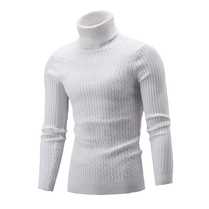 Men's turtleneck sweater in classic rib pattern Lisslune