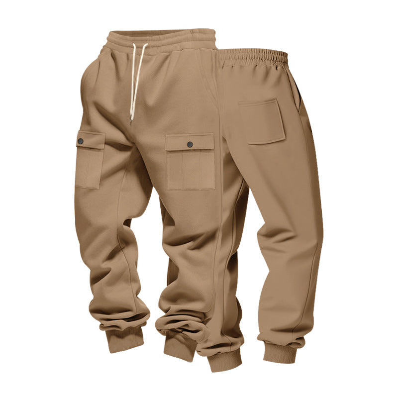 Men's cargo jogging pants made of soft cotton blend with elastic waistband and practical pockets Lisslune