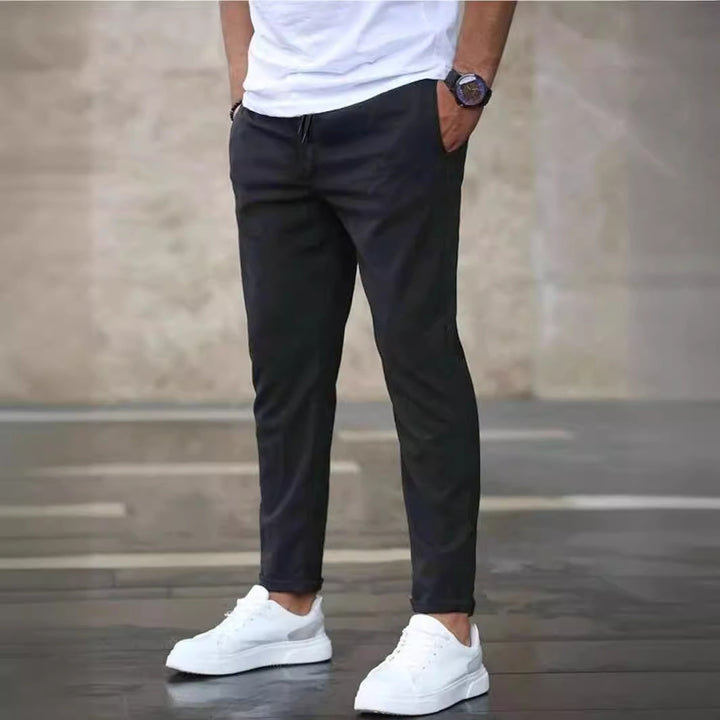 Men's Casual Chino Pants with Elastic Waistband Lisslune