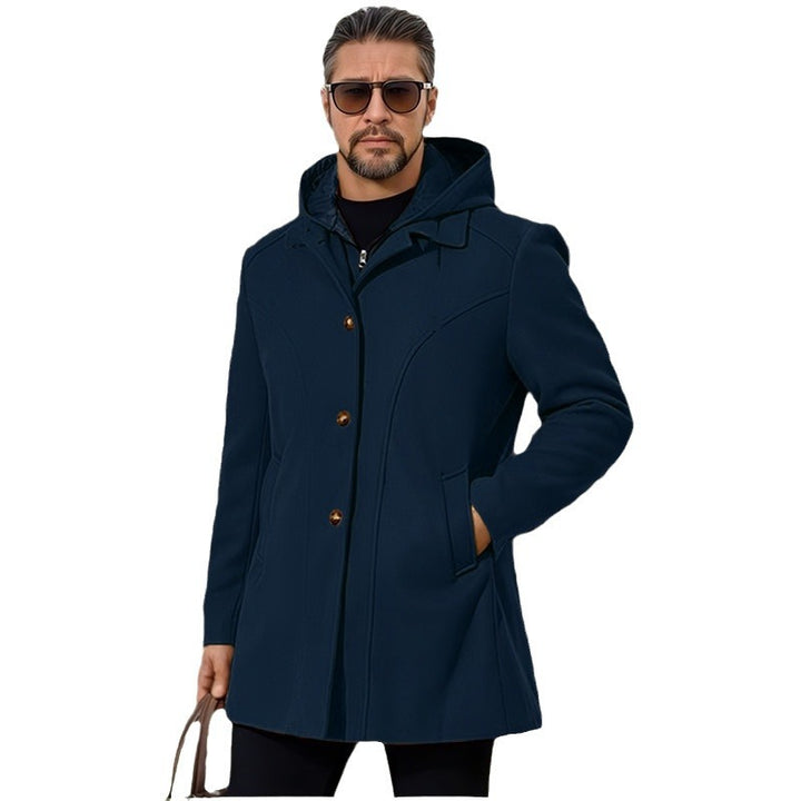Men's elegant transitional jacket with hood and flared darts Lisslune