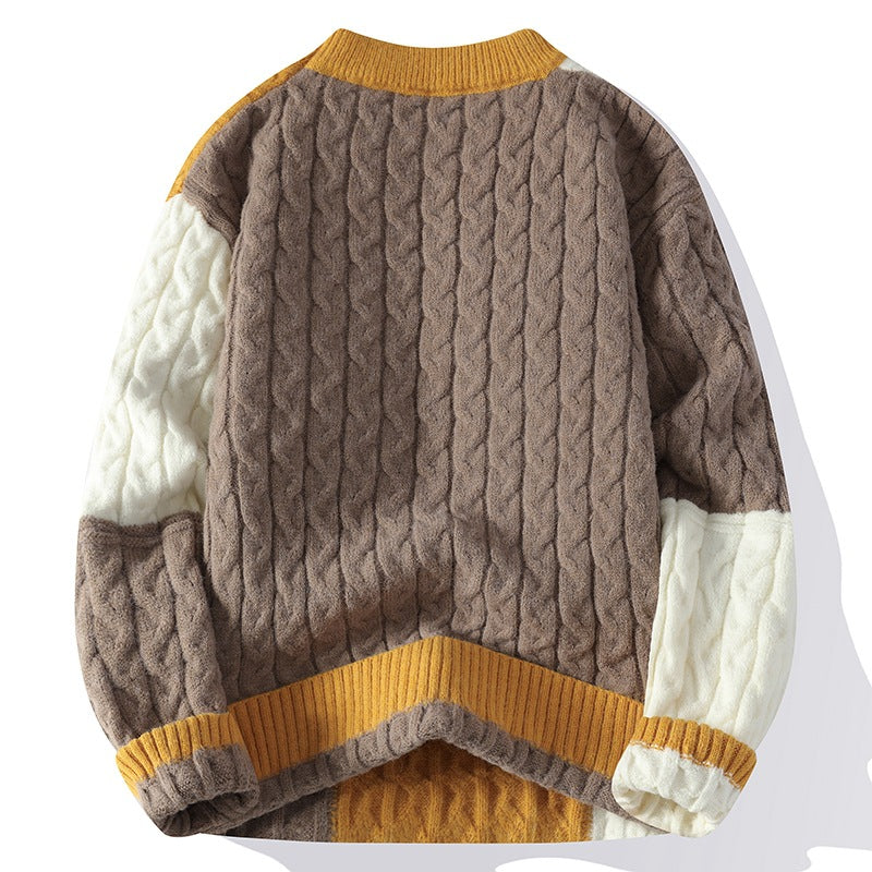 Men's fashionable sweater in cable knit design Lisslune