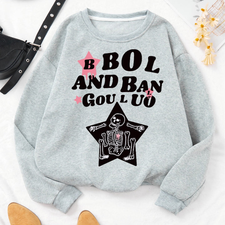 Women's casual sweatshirt with creative skeleton design Lisslune