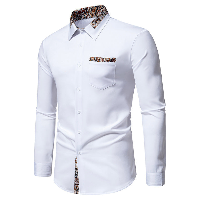 Men's long sleeve shirt with elegant paisley patterns Lisslune