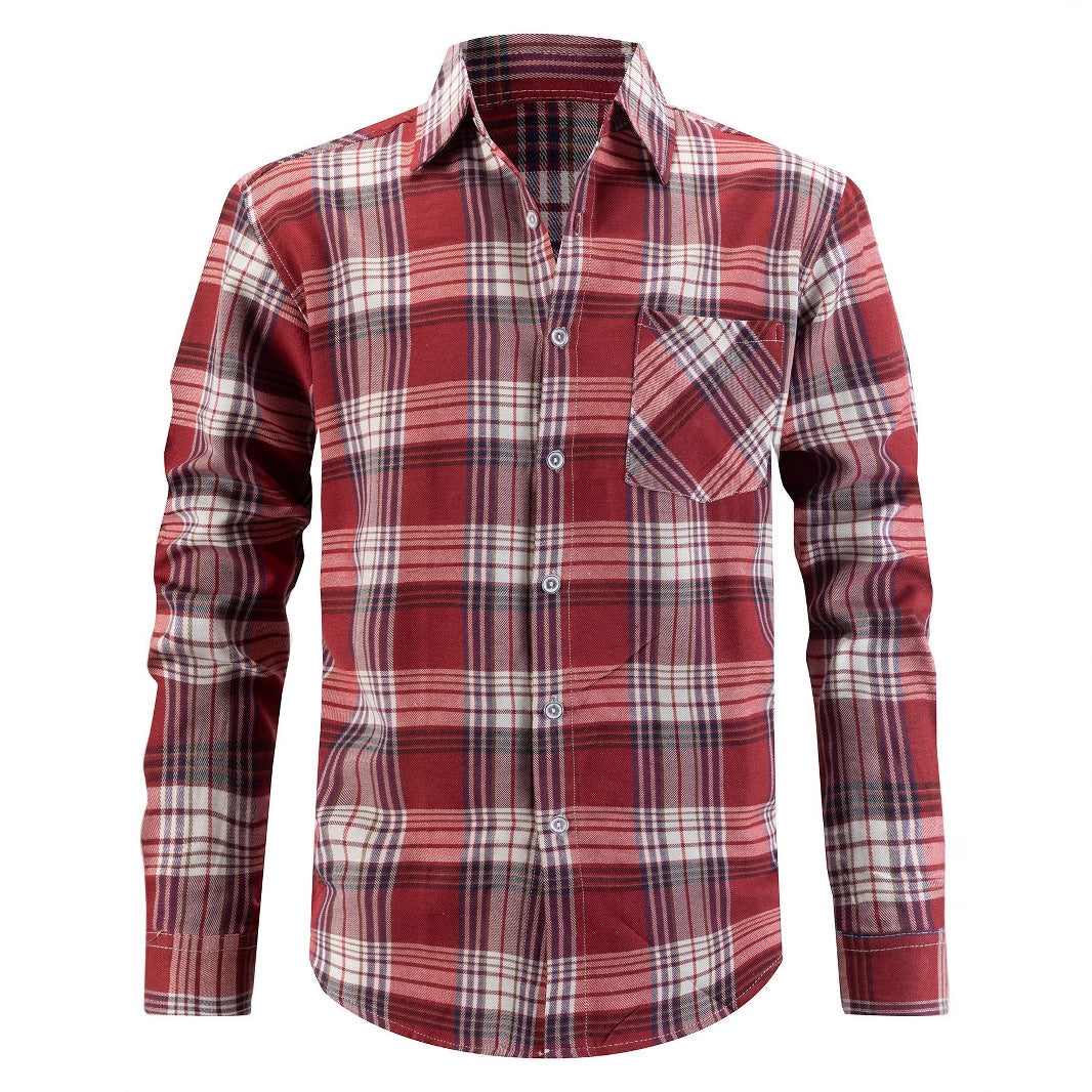 Men's casual flannel shirt with various check patterns Lisslune