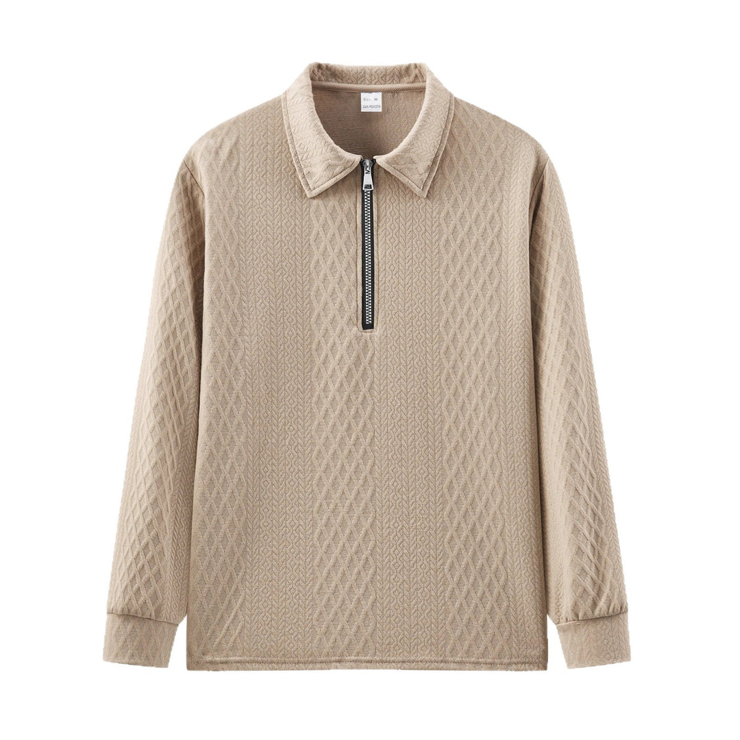Men's sweatshirt with trendy stand-up collar and textured design Lisslune