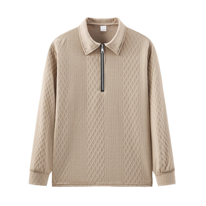 Men's sweatshirt with trendy stand-up collar and textured design Lisslune
