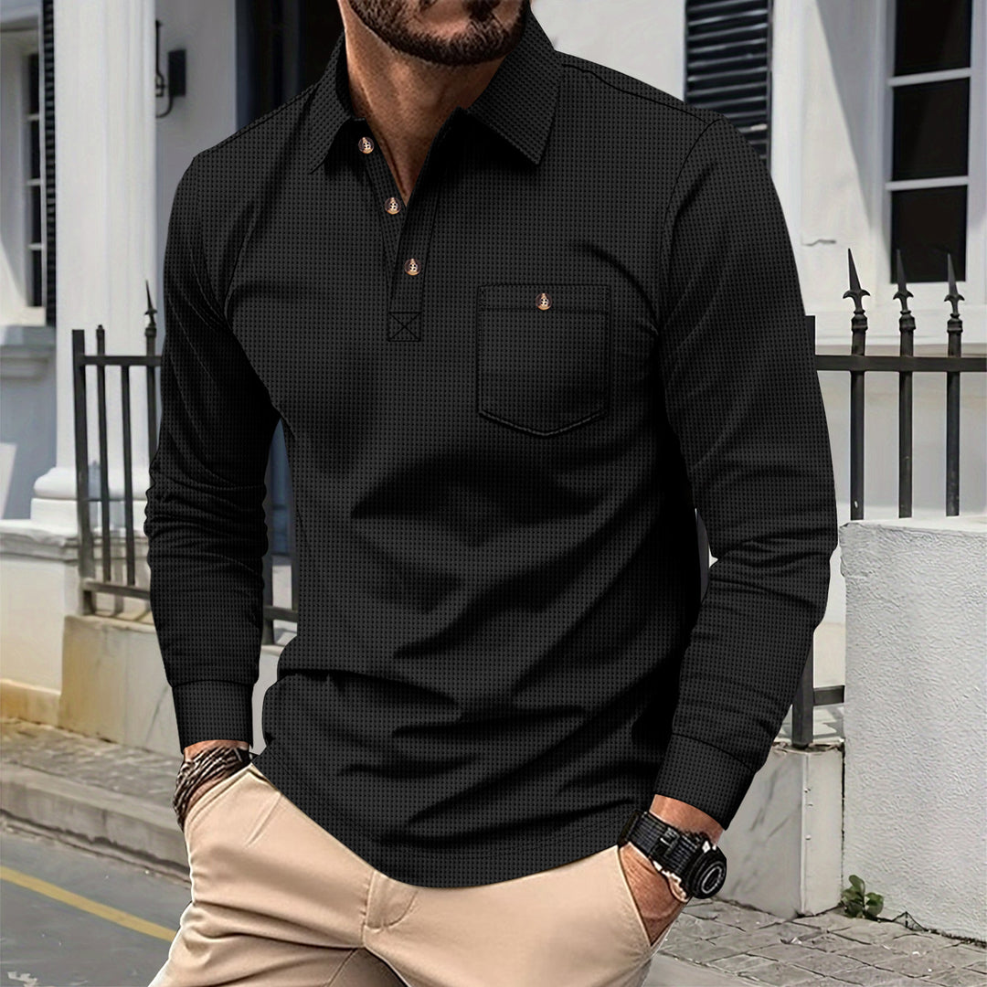 Men's Long Sleeve Polo Shirt Lisslune