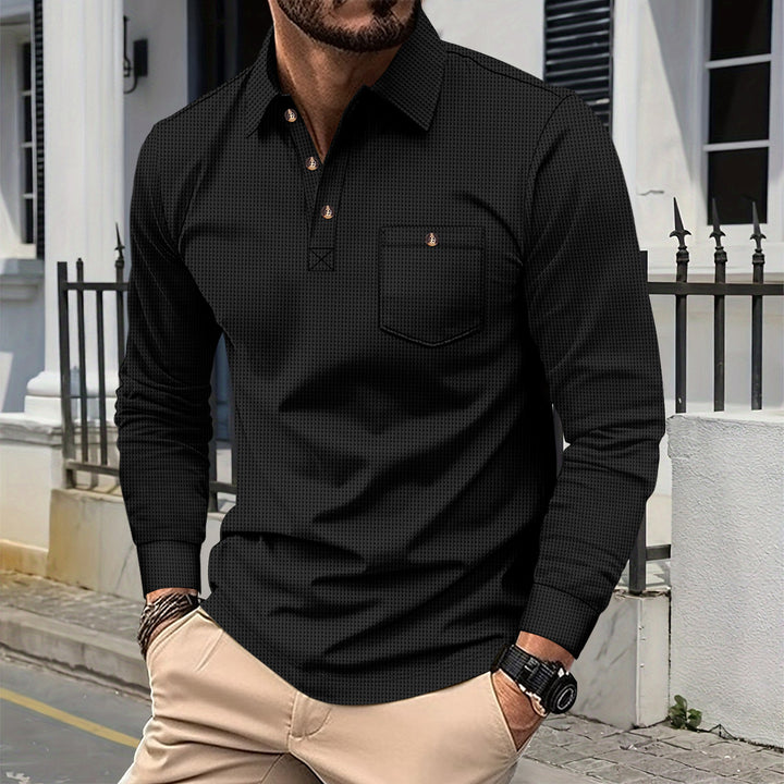 Men's Long Sleeve Polo Shirt Lisslune
