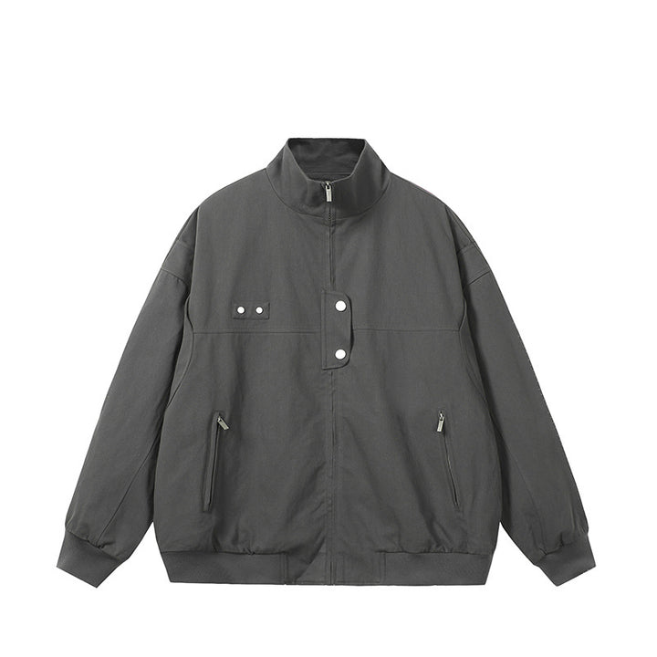 Men's fashionable quilted jacket with high collar and side zip pockets Lisslune