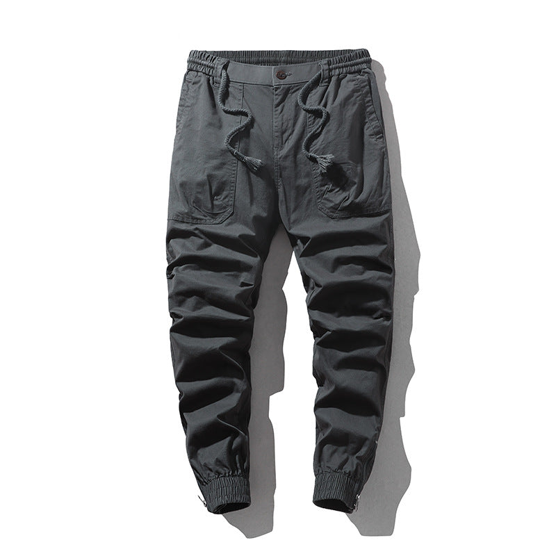 Men's casual cargo pants with elastic waistband and practical side pockets Lisslune