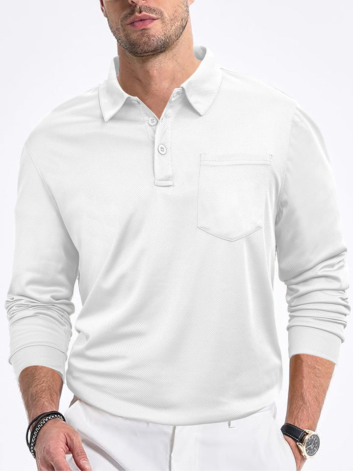 Men's polo shirt with modern structured design and practical chest pocket Lisslune