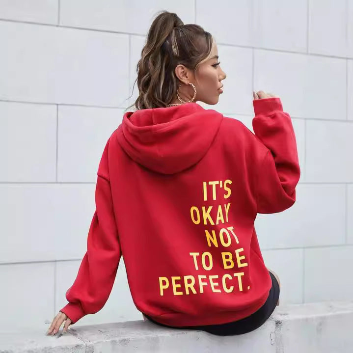 Women’s hoodie with motivational lettering and cozy lining Lisslune