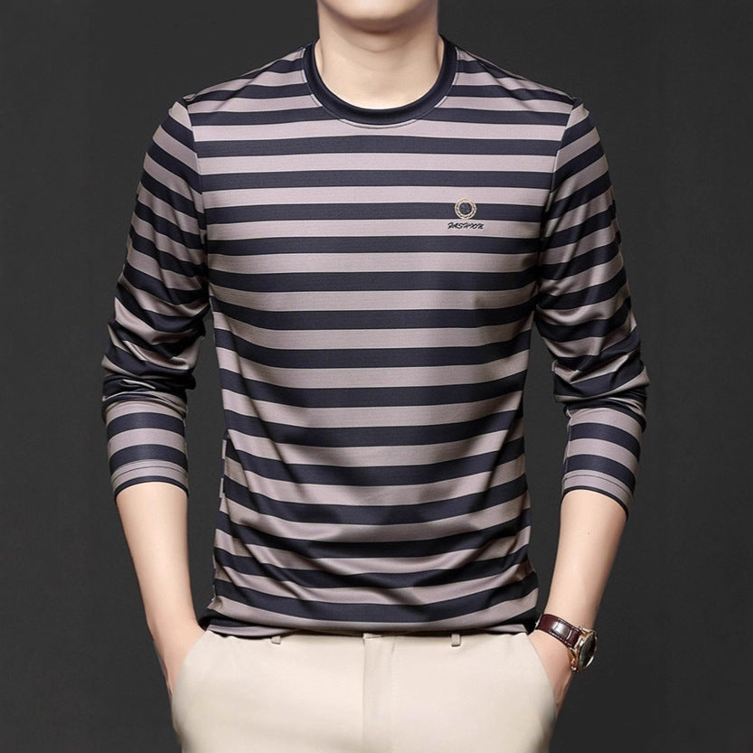 Men's Long Sleeve Shirt with Modern Stripe Pattern Lisslune